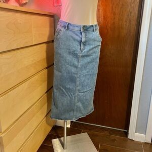 Anthropologie Holding Horses Long Denim Skirt Plus size